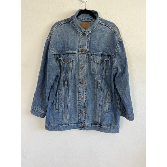 Levi's Premium Men’s Original Dark Blue Denim Trucker Jean Jacket Size Small
